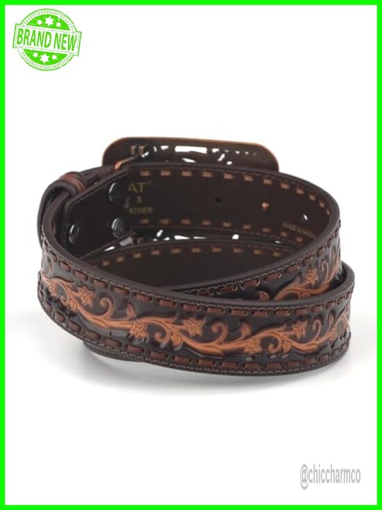 Women\'s Rhinestones Embossed Leather Belt with Floral Design main image 4